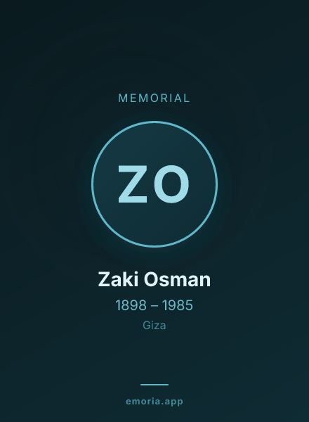Memorial portrait of Zaki Osman
