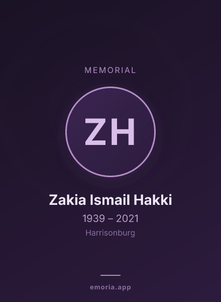 Memorial portrait of Zakia Ismail Hakki