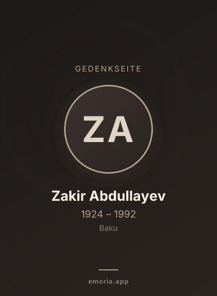 Gedenkportrait von Zakir Abdullayev