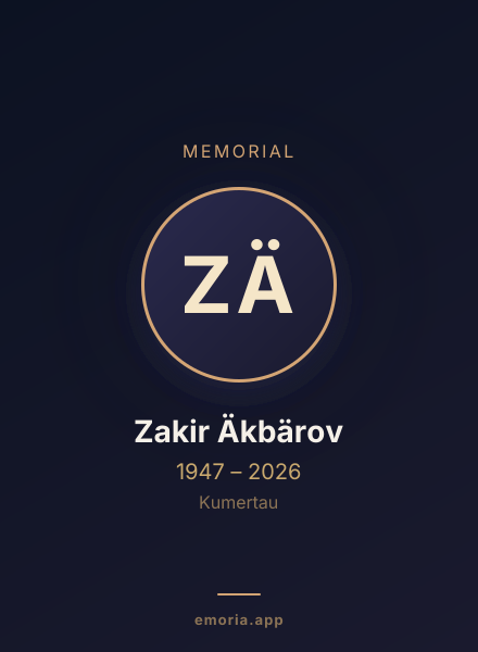 Memorial portrait of Zakir Äkbärov