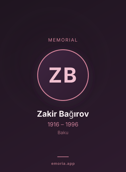 Memorial portrait of Zakir Bağırov