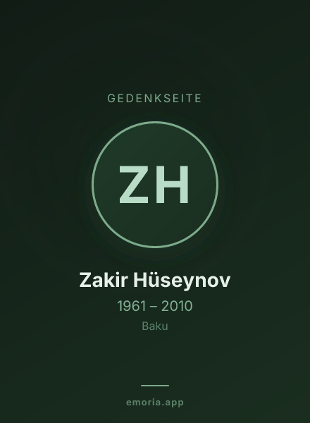Gedenkportrait von Zakir Hüseynov
