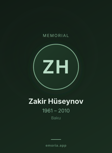 Memorial portrait of Zakir Hüseynov
