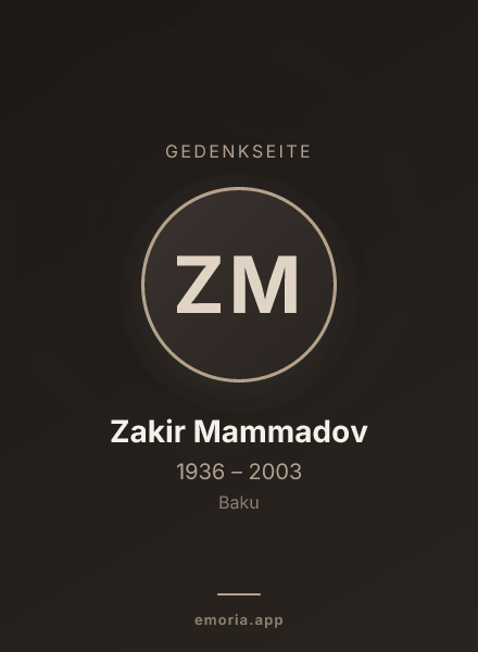 Gedenkportrait von Zakir Mammadov