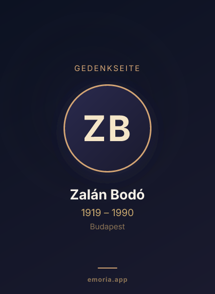 Gedenkportrait von Zalán Bodó