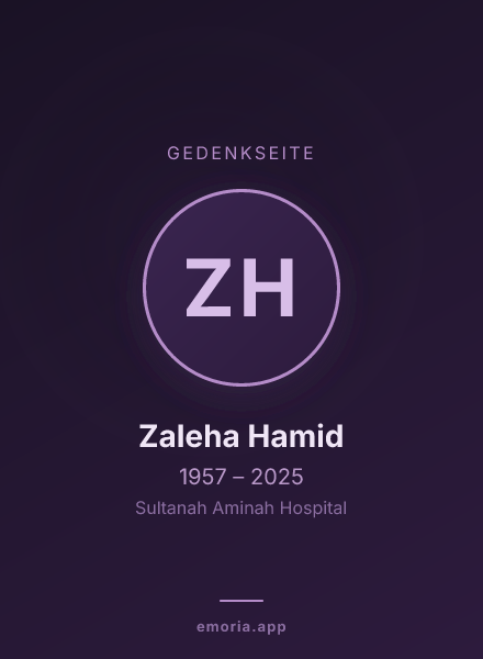 Gedenkportrait von Zaleha Hamid