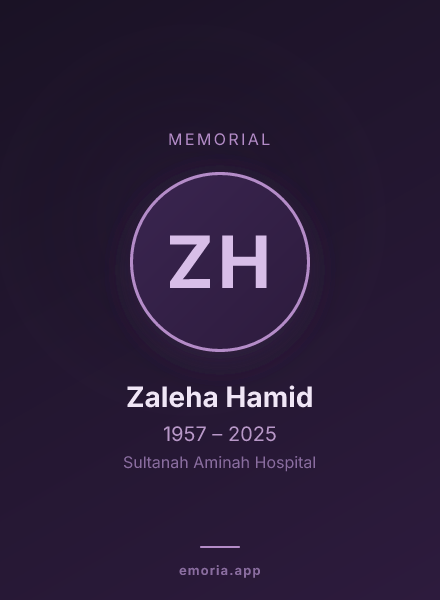 Memorial portrait of Zaleha Hamid