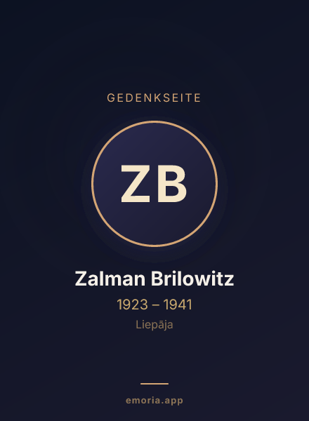 Gedenkportrait von Zalman Brilowitz