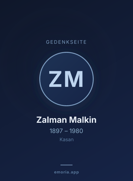 Gedenkportrait von Zalman Malkin