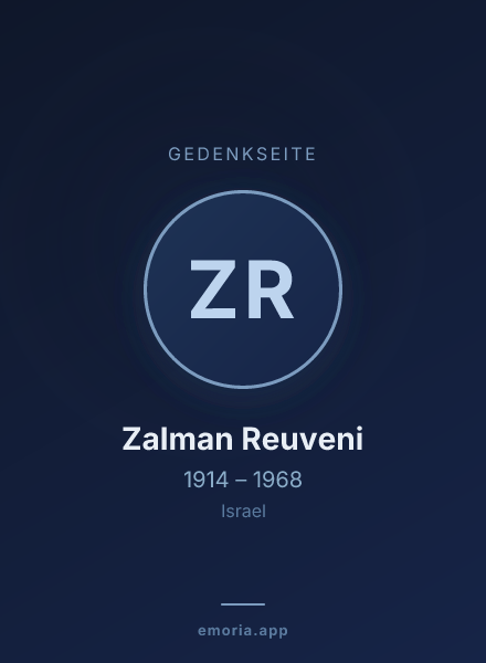 Gedenkportrait von Zalman Reuveni
