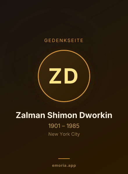 Gedenkportrait von Zalman Shimon Dworkin