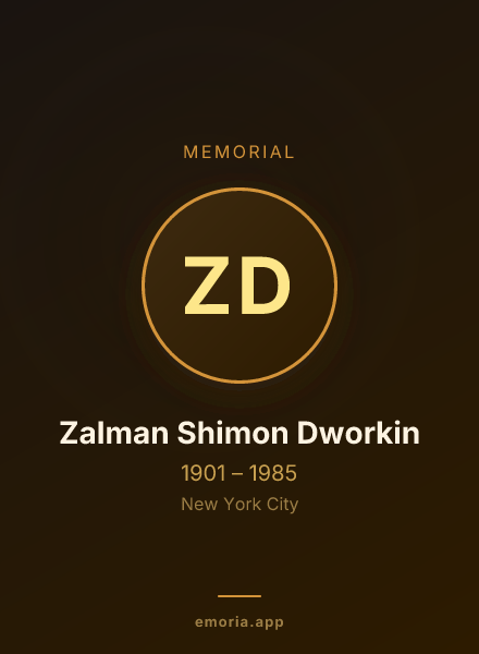 Memorial portrait of Zalman Shimon Dworkin