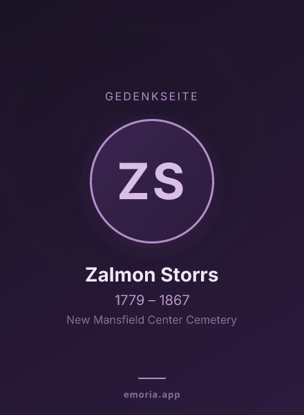 Gedenkportrait von Zalmon Storrs