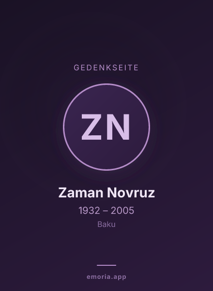 Gedenkportrait von Zaman Novruz