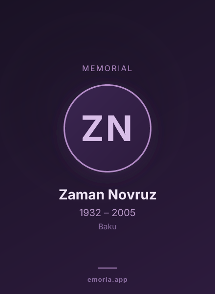 Memorial portrait of Zaman Novruz