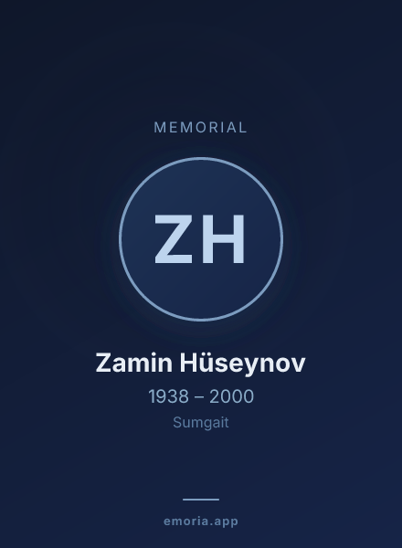 Memorial portrait of Zamin Hüseynov