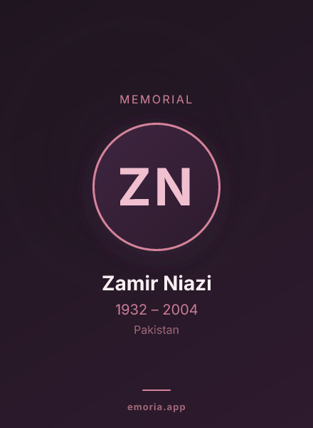 Memorial portrait of Zamir Niazi