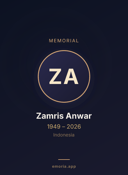 Memorial portrait of Zamris Anwar
