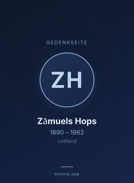 Gedenkportrait von Zāmuels Hops