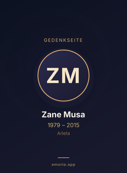 Gedenkportrait von Zane Musa