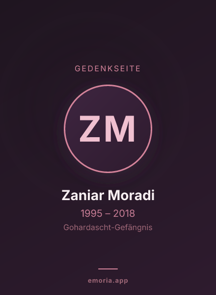 Gedenkportrait von Zaniar Moradi