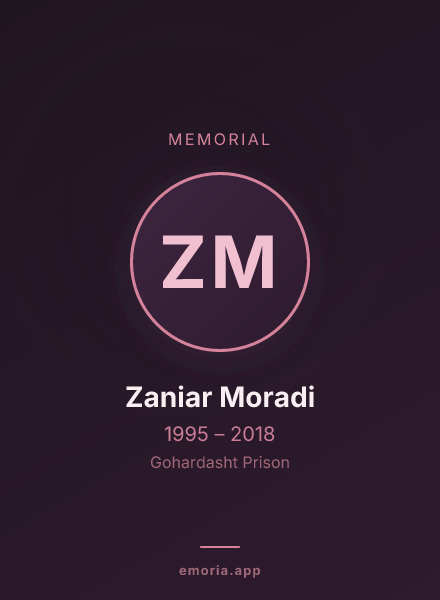 Memorial portrait of Zaniar Moradi
