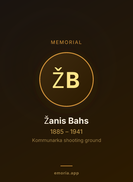 Memorial portrait of Žanis Bahs