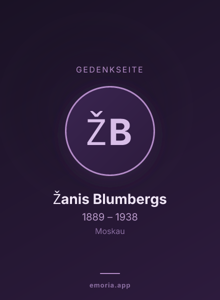 Gedenkportrait von Žanis Blumbergs