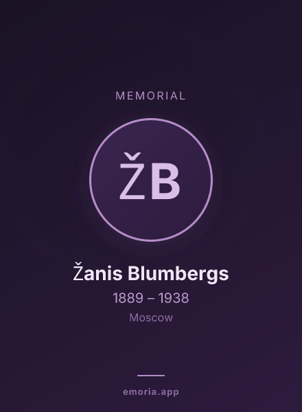 Memorial portrait of Žanis Blumbergs