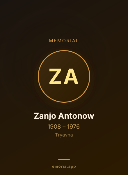 Memorial portrait of Zanjo Antonow