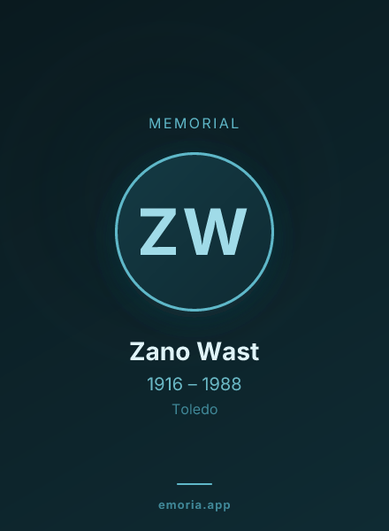 Memorial portrait of Zano Wast