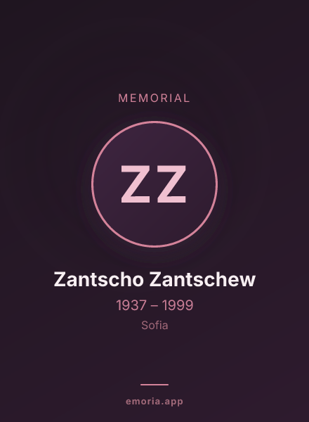 Memorial portrait of Zantscho Zantschew