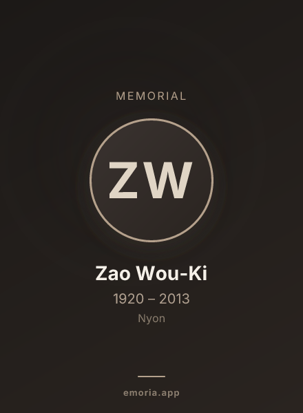 Memorial portrait of Zao Wou-Ki