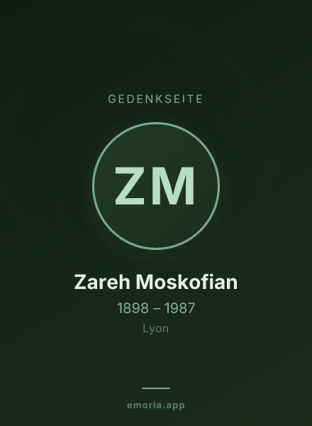 Gedenkportrait von Zareh Moskofian