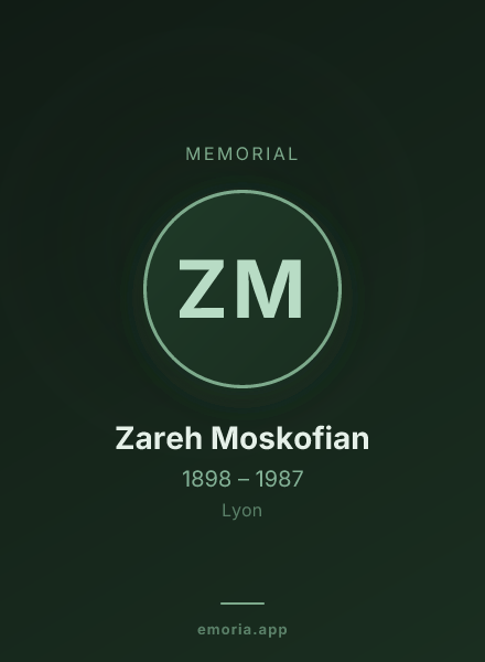 Memorial portrait of Zareh Moskofian