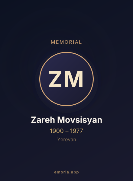 Memorial portrait of Zareh Movsisyan