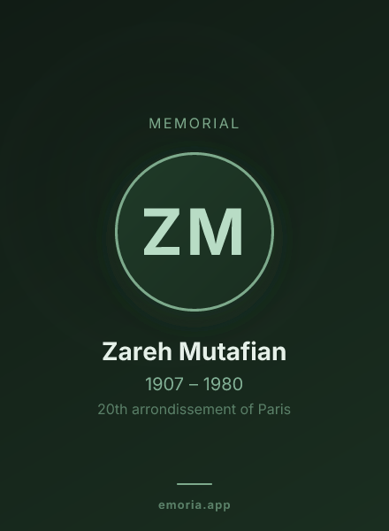 Memorial portrait of Zareh Mutafian