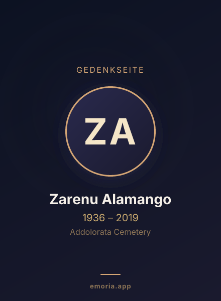 Gedenkportrait von Zarenu Alamango