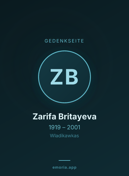 Gedenkportrait von Zarifa Britayeva