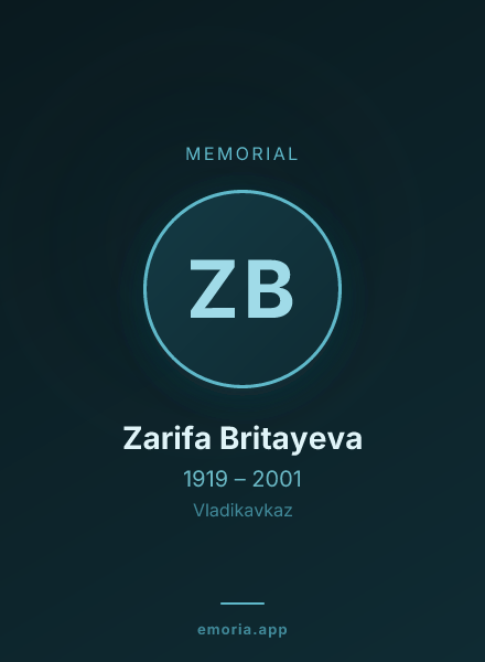 Memorial portrait of Zarifa Britayeva