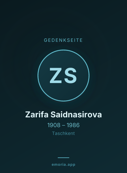 Gedenkportrait von Zarifa Saidnasirova