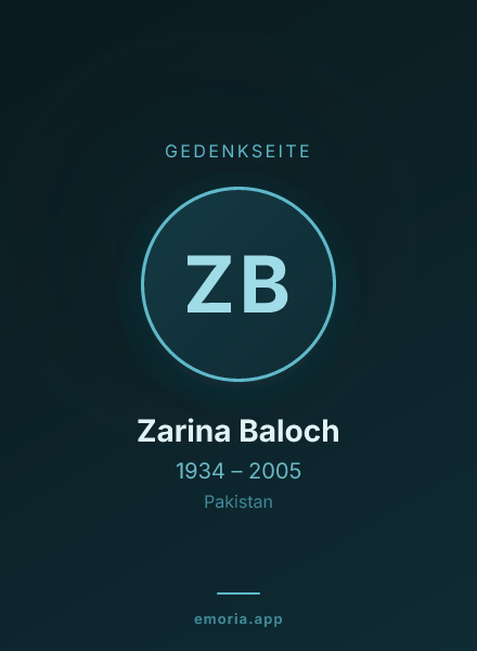Gedenkportrait von Zarina Baloch