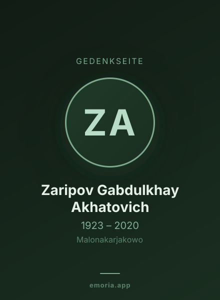 Gedenkportrait von Zaripov Gabdulkhay Akhatovich