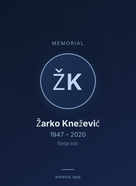 Memorial portrait of Žarko Knežević
