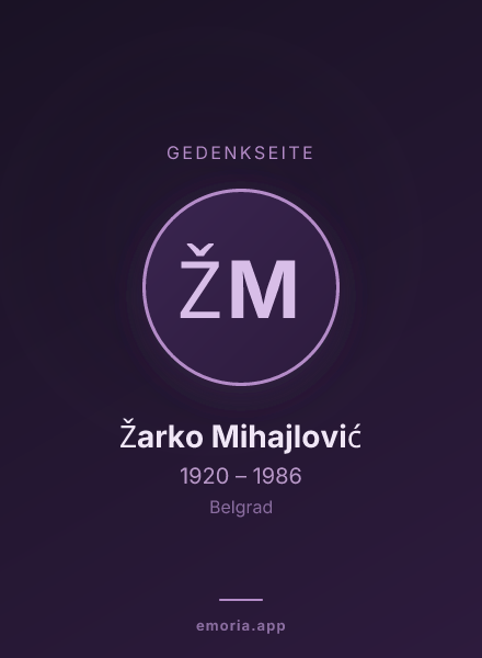 Gedenkportrait von Žarko Mihajlović