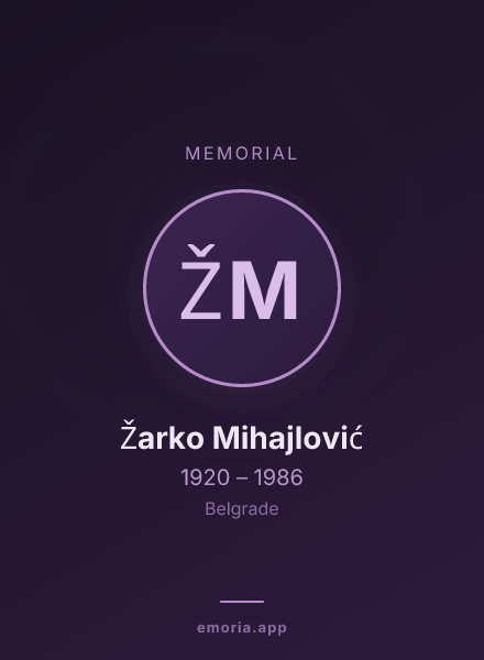 Memorial portrait of Žarko Mihajlović