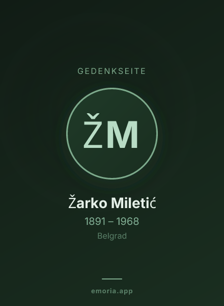 Gedenkportrait von Žarko Miletić