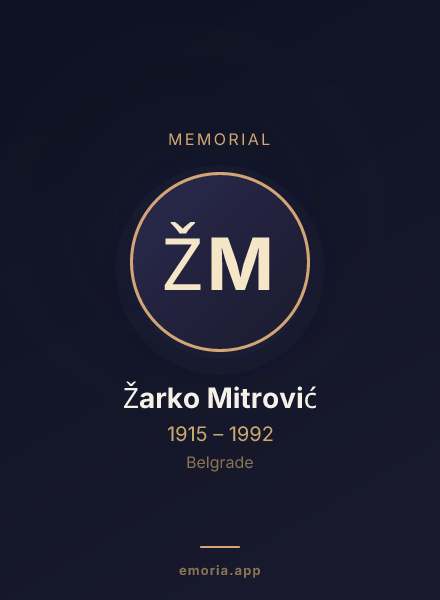 Memorial portrait of Žarko Mitrović