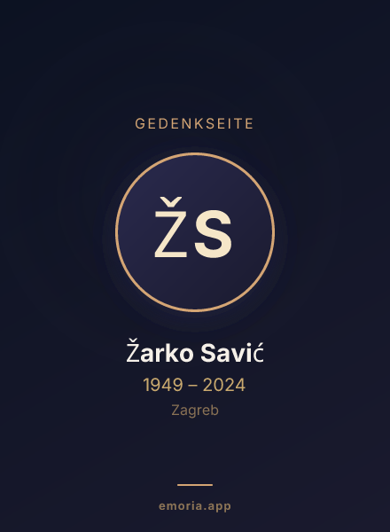 Gedenkportrait von Žarko Savić