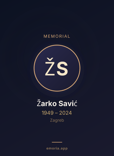 Memorial portrait of Žarko Savić